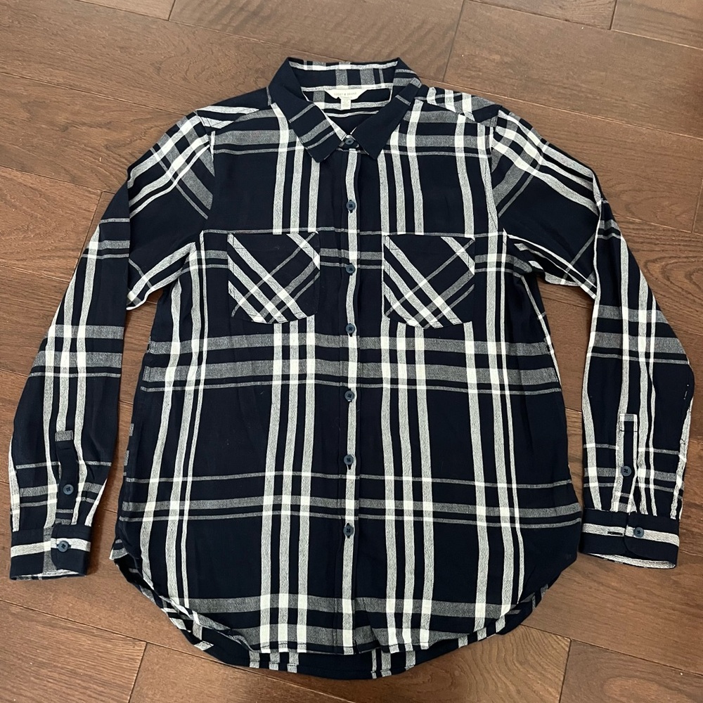 Lucky Brand Navy Plaid Button Down